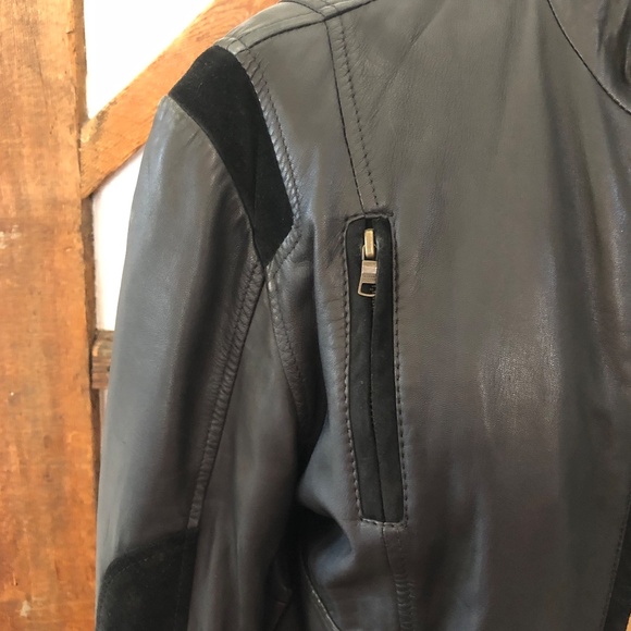 AX Armani Soft Leather Moto Cafe Jacket sz Small - Picture 7 of 13